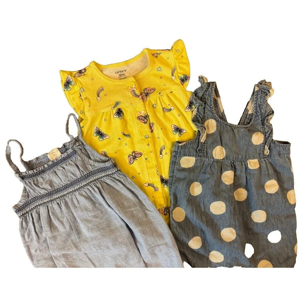 Baby Summer Rompers Girls 12 Months Clothes Outfits Lot Bundle Toddler Butterfly